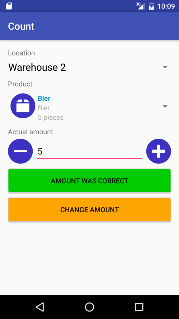 Outbound goods registration screen